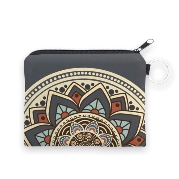 Boheme Handbags - New Bohemian Mandala Graphic Blue Red Tan Artistic Multicolour Coin Purse
